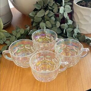 Federal Glass Vintage Iridescent Tea Cups Circa 1950’s